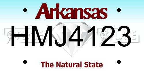 HMJ4123 Arkansas License Plate