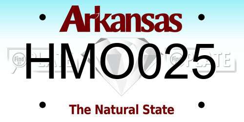 HMO025 Arkansas License Plate