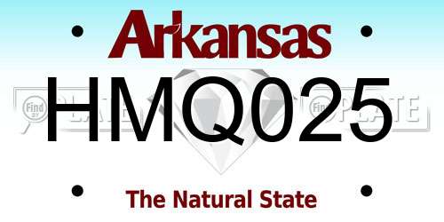 HMQ025 Arkansas License Plate