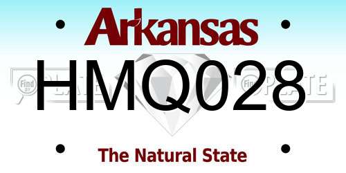 HMQ028 Arkansas License Plate
