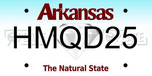 HMQD25 Arkansas License Plate