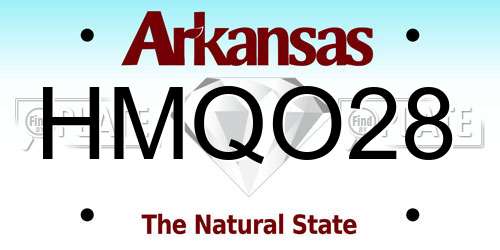 HMQO28 Arkansas License Plate