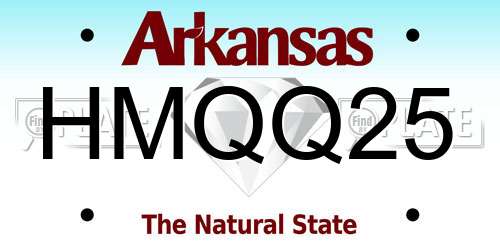 HMQQ25 Arkansas License Plate
