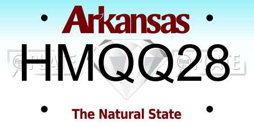 HMQQ28 Arkansas License Plate
