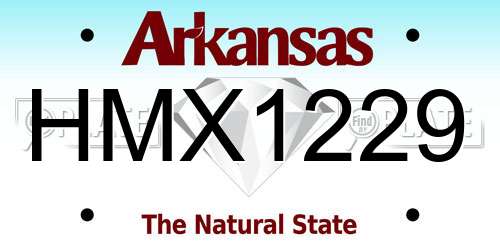 HMX1229 Arkansas License Plate
