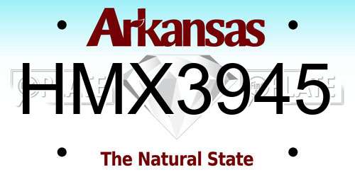 HMX3945 Arkansas License Plate