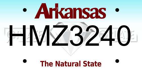HMZ3240 Arkansas License Plate