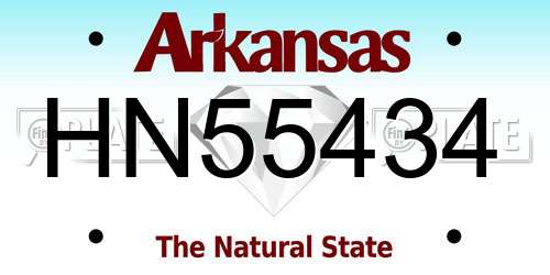 HN55434 Arkansas License Plate