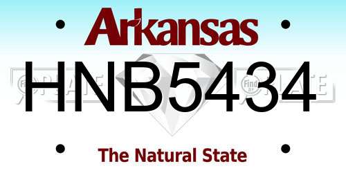 HNB5434 Arkansas License Plate