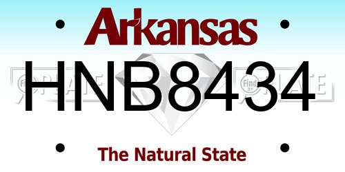 HNB8434 Arkansas License Plate