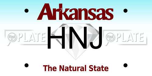 HNJ Arkansas License Plate