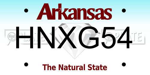 HNXG54 Arkansas License Plate