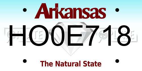 HO0E718 Arkansas License Plate