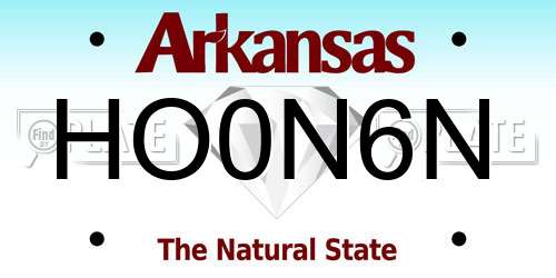 HO0N6N Arkansas License Plate