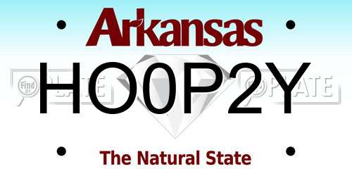 HO0P2Y Arkansas License Plate