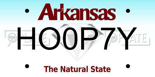 HO0P7Y Arkansas License Plate