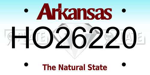 HO26220 Arkansas License Plate