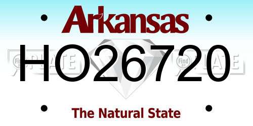 HO26720 Arkansas License Plate