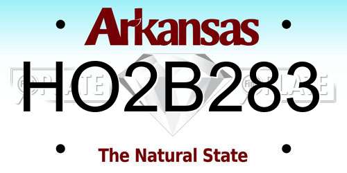 HO2B283 Arkansas License Plate