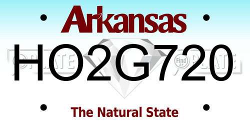 HO2G720 Arkansas License Plate