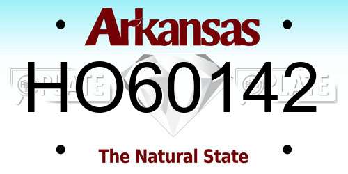 HO60142 Arkansas License Plate