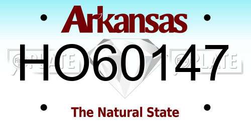 HO60147 Arkansas License Plate