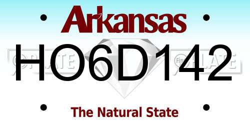 HO6D142 Arkansas License Plate