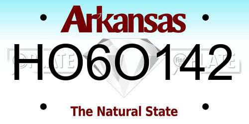 HO6O142 Arkansas License Plate