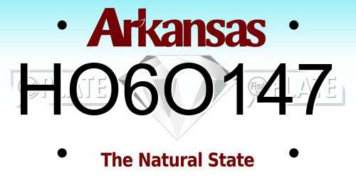 HO6O147 Arkansas License Plate
