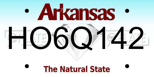 HO6Q142 Arkansas License Plate