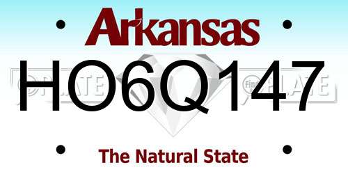 HO6Q147 Arkansas License Plate
