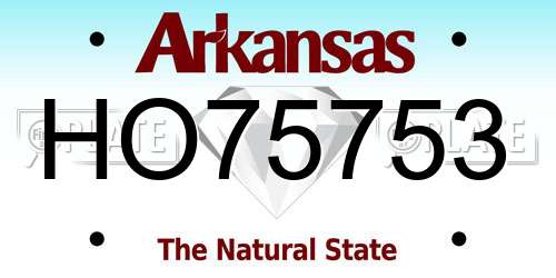 HO75753 Arkansas License Plate