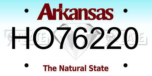 HO76220 Arkansas License Plate