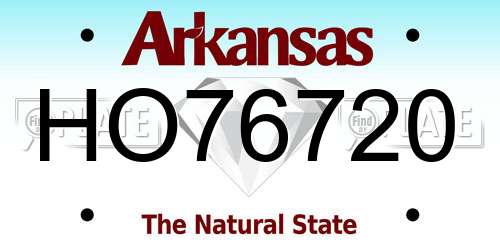 HO76720 Arkansas License Plate