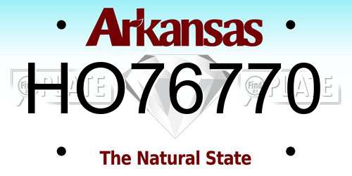 HO76770 Arkansas License Plate