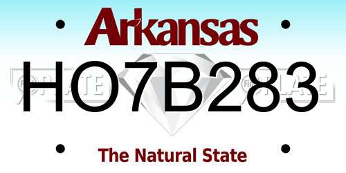 HO7B283 Arkansas License Plate
