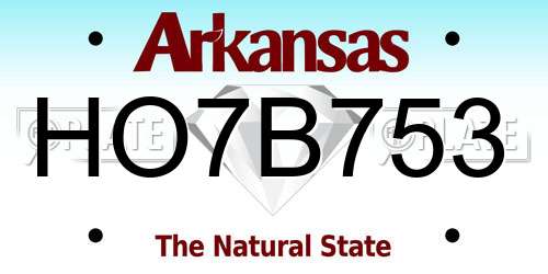 HO7B753 Arkansas License Plate