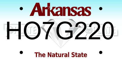 HO7G220 Arkansas License Plate
