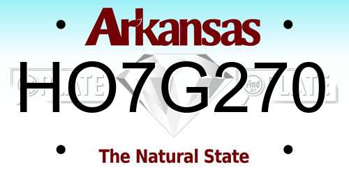HO7G270 Arkansas License Plate