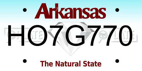 HO7G770 Arkansas License Plate