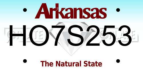 HO7S253 Arkansas License Plate
