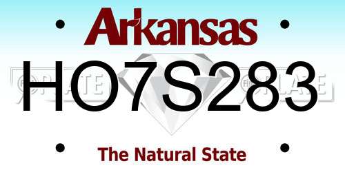 HO7S283 Arkansas License Plate