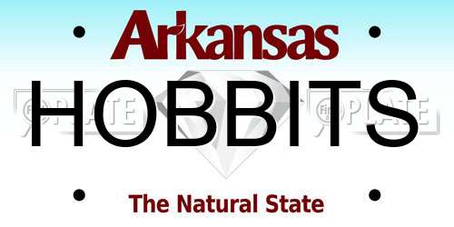HOBBITS Arkansas License Plate