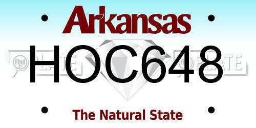 HOC648 Arkansas License Plate