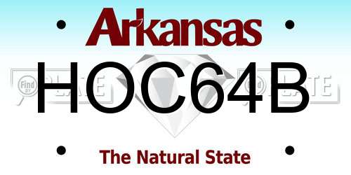 HOC64B Arkansas License Plate