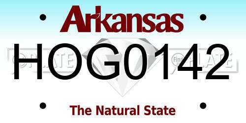HOG0142 Arkansas License Plate