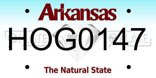 HOG0147 Arkansas License Plate