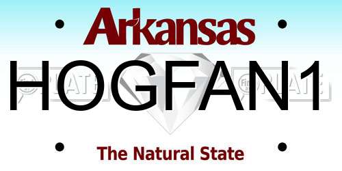 HOGFAN1 Arkansas License Plate