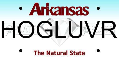 HOGLUVR Arkansas License Plate