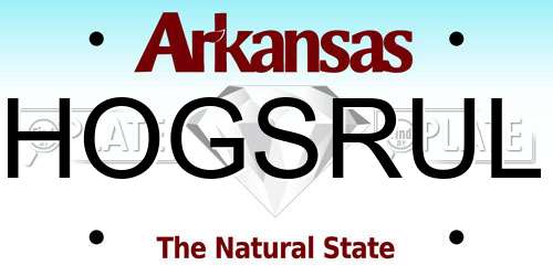 HOGSRUL Arkansas License Plate